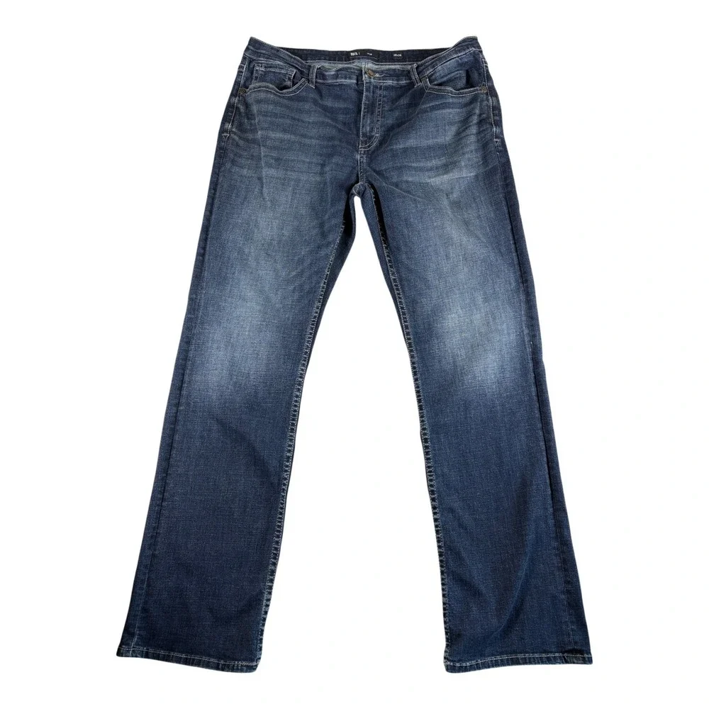 Buckle BKE Tyler Straight Leg Jeans Mens 38x34 Blue Denim Dark Washed Premium